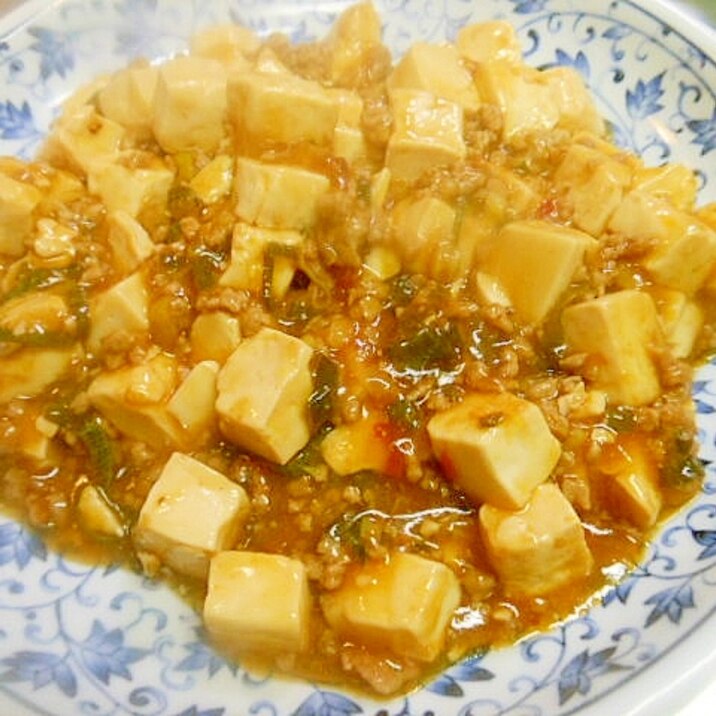 葱たっぷりの麻婆豆腐（コチュジャン入り）